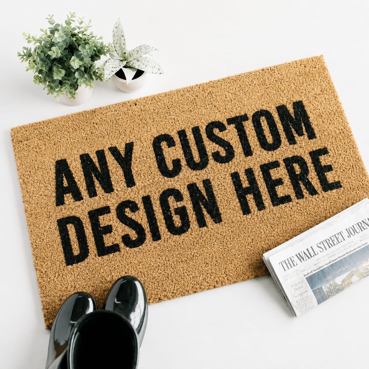 Custom coir doormat with personalized lettering by Crafty Creations809